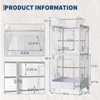 Bird Cage 40'' Open Play Top Bird Cage 3 in 1 Bird Carrier for Parakeets, Canaries, Lovebirds, Small Quaker with 360° Wheels - 2 of 4