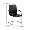 Emma and Oliver 4 Pack Black Vinyl Side Reception Chair w/ Chrome Sled Base - Lobby & Guest Seating - 4 of 4