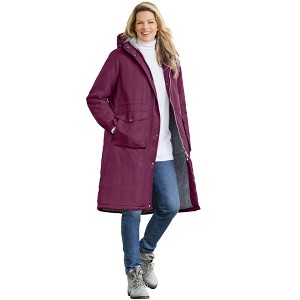 Woman Within Mid-Length Microfiber Parka - 1 of 4