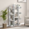 Costway 1/2 PCS Bookshelf Tree-Shaped Bookcase with 13 Storage Shelf Rustic Industrial Style White/Coffee - 2 of 4