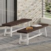 Coolbibila-Acacia Wood Dining Bench, Outdoor Bench With 63 Inch Long,  Dining Bench Modern - 3 of 4