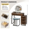 Costway Vanity Table Set 3-Color Dimmable Human Body Induction Light Charging Station - 4 of 4