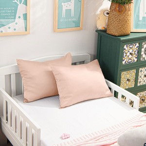 2 Pack Zippered Satin Toddler Pillowcases, Luxury Travel Pillow Covers - NTBAY - 1 of 4