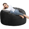 Bean Bag Chair, 4FT Giant Foam-Filled Beanbag for Adults, Plush Velvet Cover, Big Round Soft Lazy Bean Bag Sofa for Living Room, Bedroom - 3 of 4