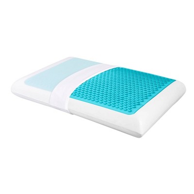 Queen Blue Bubble Gel Memory Foam Bed Pillow