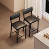 Garvee Bar Stools Set of 2, Counter Stools with Back and Thickened Metal Legs, Upholstered PU Leather Counter Height Barstools for Kitchen - 3 of 4