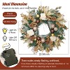 Christmas Wreaths with Lights Pre-Lit 24 Inch Champagne Gold Door Wreath with Ball Ornaments, Rose Battery Operated - 2 of 4