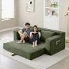 73" Modern Convertible Corduroy Sleeper Loveseat with Memory Foam, No Assembly Folding Sofa Bed for Small Spaces and Room -3irtyhousy - 2 of 4