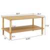 MAYEERTY Modern 2-Tier Coffee Table for Living Room Furniture Rectangular Center Table with Open Storage Shelf Beige - 4 of 4
