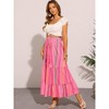 INSPIRE CHIC Women's Summer Elastic Drawstring Waist Tired Maxi Flowy Maxi Skirts - 2 of 4