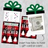 Big Dot of Happiness Plaid Teacher Appreciation - Holiday and Christmas Gifts Money and Gift Card Sleeves - Nifty Gifty Card Holders - 8 Ct - 3 of 4