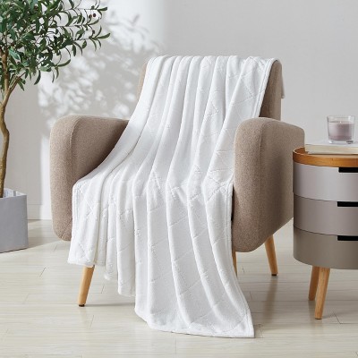Kate Aurora Ultra Plush Contemporary Geometric Hypoellergenic Accent Throw Blanket - 50 in. W x 60 in. L
