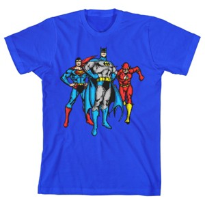 The Justice League Classic Superheroes Youth Royal Blue Graphic Tee - 1 of 2