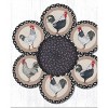 Earth Rugs Rooster Trivets in Basket – Set of Hand-Braided Jute Round Trivets 10"x10", Rustic Farmhouse Kitchen Decor - 3 of 3