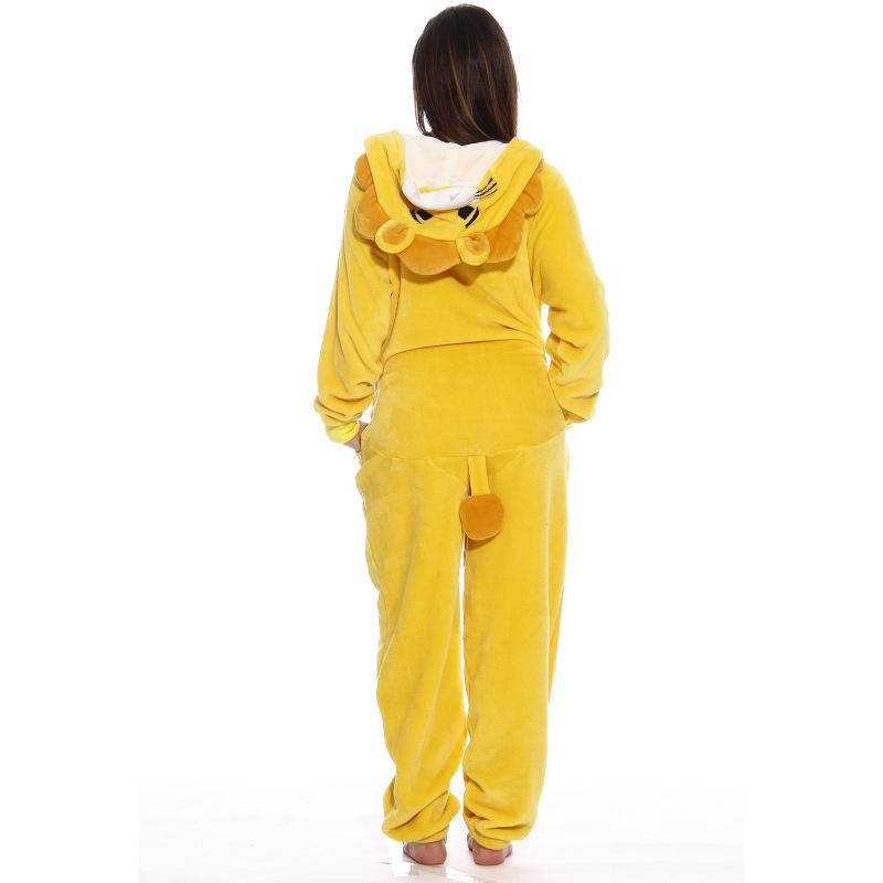 Just Love Womens One Piece Velour Lion Adult Onesie Hooded Pajamas, 4 of 5