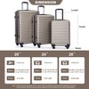 Gulches 3 Piece Luggage Sets ABS Lightweight Suitcase with Two Hooks, Spinner Wheels, TSA Lock, (20/24/28) GOLD - 4 of 4