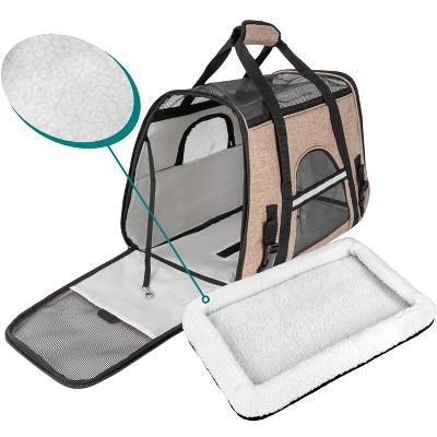 Heather Taupe Soft Sided Medium Pet Carrier with Ventilation