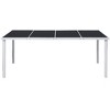 vidaXL Outdoor Dining Table Patio Table with Glass Top Garden Furniture Steel - 74.8" - 2 of 3