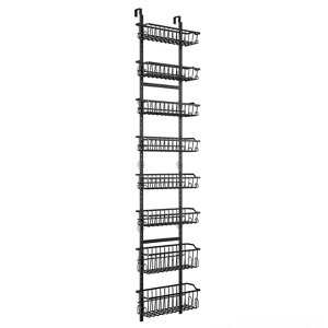 6 Tier Door Organiser, Hanging Organiser, Metal Door Shelf for Hanging, Door Organiser with Adjustable Removable Basket, Kitchen Organiser Shelf - 1 of 4