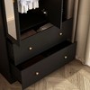 FUFU&GAGA 2 Large Drawer Double Door Wardrobe Display Cabinet with Hanging Bar and Mirror - 3 of 4