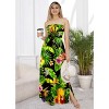 HAPPY BAY Women's Tube Dress Casual Maxi Dress Large-X-Large Metal Floral - 2 of 4