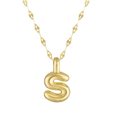 Junior Jewels 14K Gold Over Sterling Silver Initial Bubble Necklace, A-Z