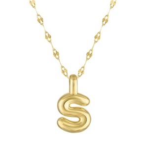 Junior Jewels 14K Gold Over Sterling Silver Initial Bubble Necklace, A-Z - 1 of 2