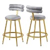 DOMETOUR 27.65'' Modern Velvet Counter Stools Set of 2 with iron Frame Soft Back and Footrest for Kitchen Dining Room - image 2 of 4