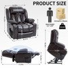 ChicFurnit Living Room Chair Arm Accent Chair Power Recliner with Lift Assist Massage Vibration Stainless Cup Holders, 39.37"*41.73"*42.12" - 3 of 4