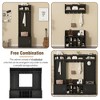 PAGED Hall Tree with Open Shelf and 4 Hooks, Modern Coat Rack with Shoe Bench and DIY Pegboard for Entrance, Living Room - 4 of 4
