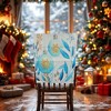 Unique Bargains Dining Chair Slipcovers Christmas Ornaments Pattern Linen Beige Blue 22.83"x19.29" 1 Pc - 2 of 4