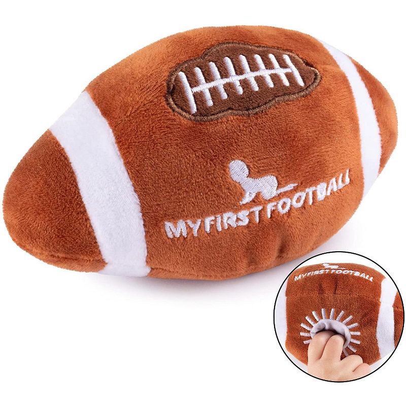Plush Creations Baby Football Rattle, Ages 0-36 Months, 1 of 7
