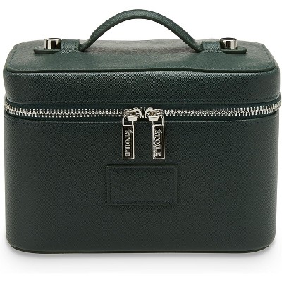 Paaaawaters Mini Vanity Case Forest - Stylish Travel Makeup Bag Organizer With Removable Dividers