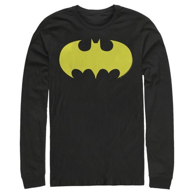 Batman Bats in Logo Youth Long Sleeve T Shirt 