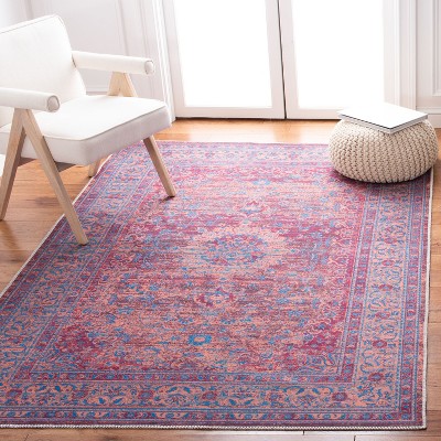 Serapi Gold and Blue Reversible Washable Viscose Area Rug 8' x 10'
