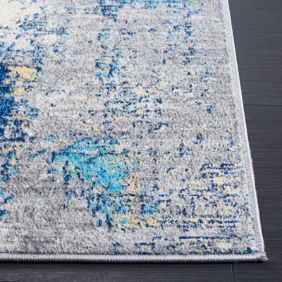 Jasper Neal Abstract Overdyed Grey/Blue Area Rug, 8' x 10'