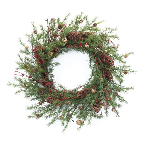 Melrose Pine Cone Berry Wreath 26"D - image 1 of 2