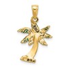 Black Bow Jewelry 14k Yellow Gold Green Enameled Palm Tree Pendant - 3 of 4