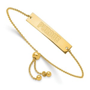 Black Bow Jewelry 14k Yellow Gold Plated Sterling Silver Purdue Boilermakers NCAA ID Bracelet 9 Inch - 1 of 3