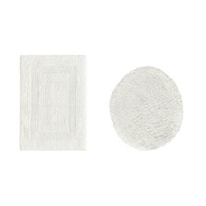 Lux Premium 100% Cotton Tufted Solid Reversible 2 PC Bath Rug Set – Ultra-Soft, Water-Absorbent, Durable, Machine Washable Bathroom Rug - 1 of 4