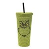 The Grinch Big Face 24 Oz Green Rhinestone-Studded Tumbler Plastic Cup - 2 of 4