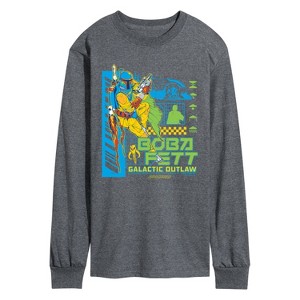 Men's - Star Wars - Dark Digital Boba Fett Long Sleeve Graphic T-Shirt - 1 of 3