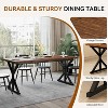Dyonery Farmhouse Dining Table for 6-8 People 70.8 Inch Rectangular Wood Dining Table Walnut/Black - 4 of 4