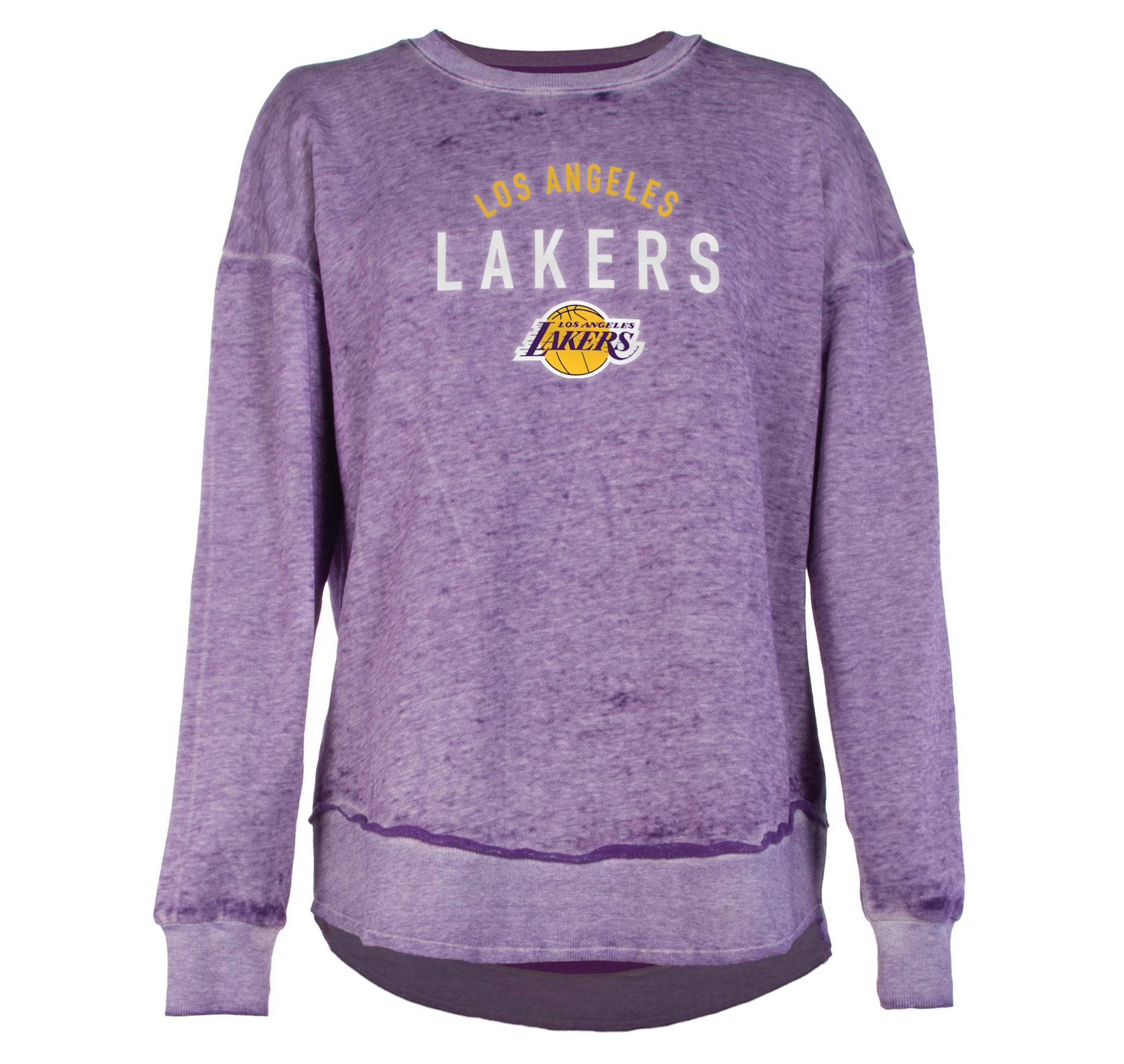 NBA Los Angeles Lakers Women's Burnout Crew Neck Fleece Sweatshirt - M