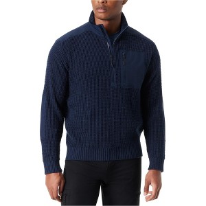 BASS OUTDOOR Mens Quarter Zip Patch Pullover Sweater - 1 of 2