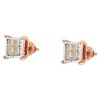Haus of Brilliance 10K Two-Toned Princess-Cut Composite Diamond Stud Earrings - 4 of 4