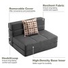 ARTPLAN Fold Sofa Bed-Sleeper Single with Pillow,Futon Sleeper Chair Guest Bed with Washable Linen Cover, Foldable Mattress for Living Room, Apartment - 3 of 4