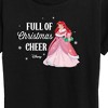 Women's - Disney - Full Of Christmas Cheer Ariel Short Sleeve Graphic T-Shirt - 2 of 4