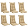 vidaXL Highback Chair Cushions 6 pcs Melange Beige 47.2"x19.7"x2.8" Fabric - 3 of 4
