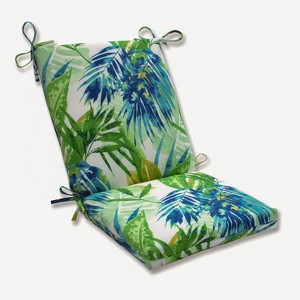 Soleil Outdoor Squared Corners Chair Cushion Blue/Green - Pillow Perfect - 1 of 2